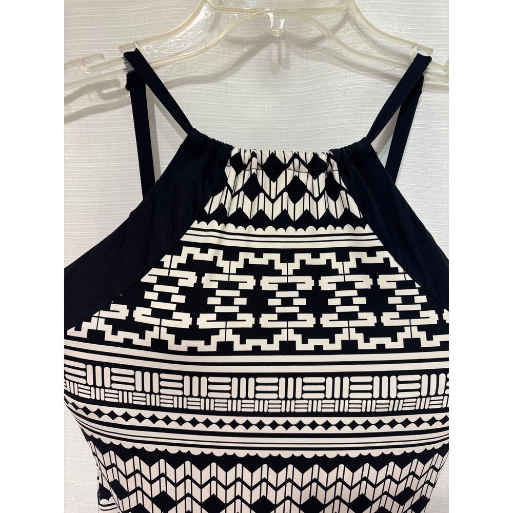 JAG Black White Geometric Print Halter Style One Piece Swimsuit Large - Picture 4 of 5